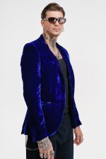 STEFAN VELVET ELASTIC SLIM FIT BLAZER - Image 9