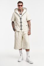 STEFAN CREAM QUILTED PUFFER SHORT - Image 3