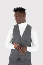 WOOL TEXTURED CHECK VEST - Image 2