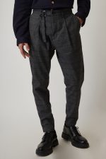 STEFAN CHECKED BUTTON DESIGNED TROUSERS