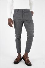 STEFAN WOOL TEXTURED CHECK TROUSERS