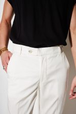 STEFAN ELASTIC SLIM FIT PLEATS TROUSERS - Image 3