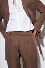 STEFAN ELASTIC SLIM FIT PLEATS TROUSERS - Image 3