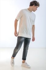 RIPPED SLIM FIT FADED JEANS