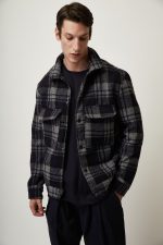 STEFAN CHECKED EFFECT MOHER JACKET - Image 2