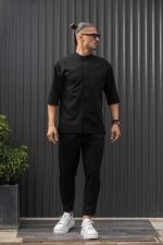 HENRY S/S EASYWEAR STAND UP COLLAR SHIRT - Image 9
