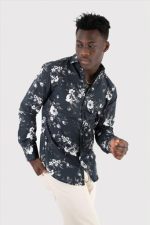 STEFAN FLORAL PRINT TEXTURED SHIRT - Image 3