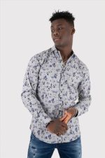 STEFAN FLORAL PRINT TEXTURED SHIRT - Image 3