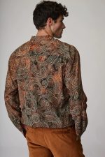 STEFAN COFFEE ANTIQUE STAND UP COLLAR SHIRT - Image 5