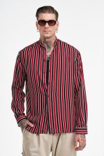 STEFAN VISCOSE STRIPED TEXTURED SHIRT