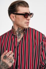 STEFAN VISCOSE STRIPED TEXTURED SHIRT - Image 3