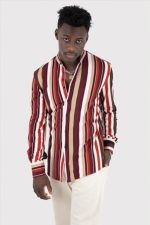 STEFAN VISCOSE STRIPED TEXTURED SHIRT - Image 2