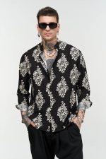 STEFAN FLAME FLOWER STAND UP COLLAR SHIRT - Image 3
