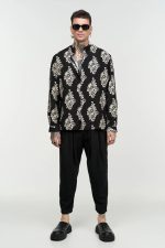 STEFAN FLAME FLOWER STAND UP COLLAR SHIRT - Image 4