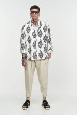 STEFAN FLAME FLOWER STAND UP COLLAR SHIRT - Image 7