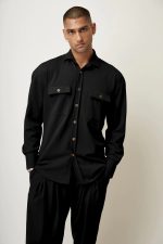 STEFAN GRAPHITE TEXTURED OVERSHIRT - Image 5