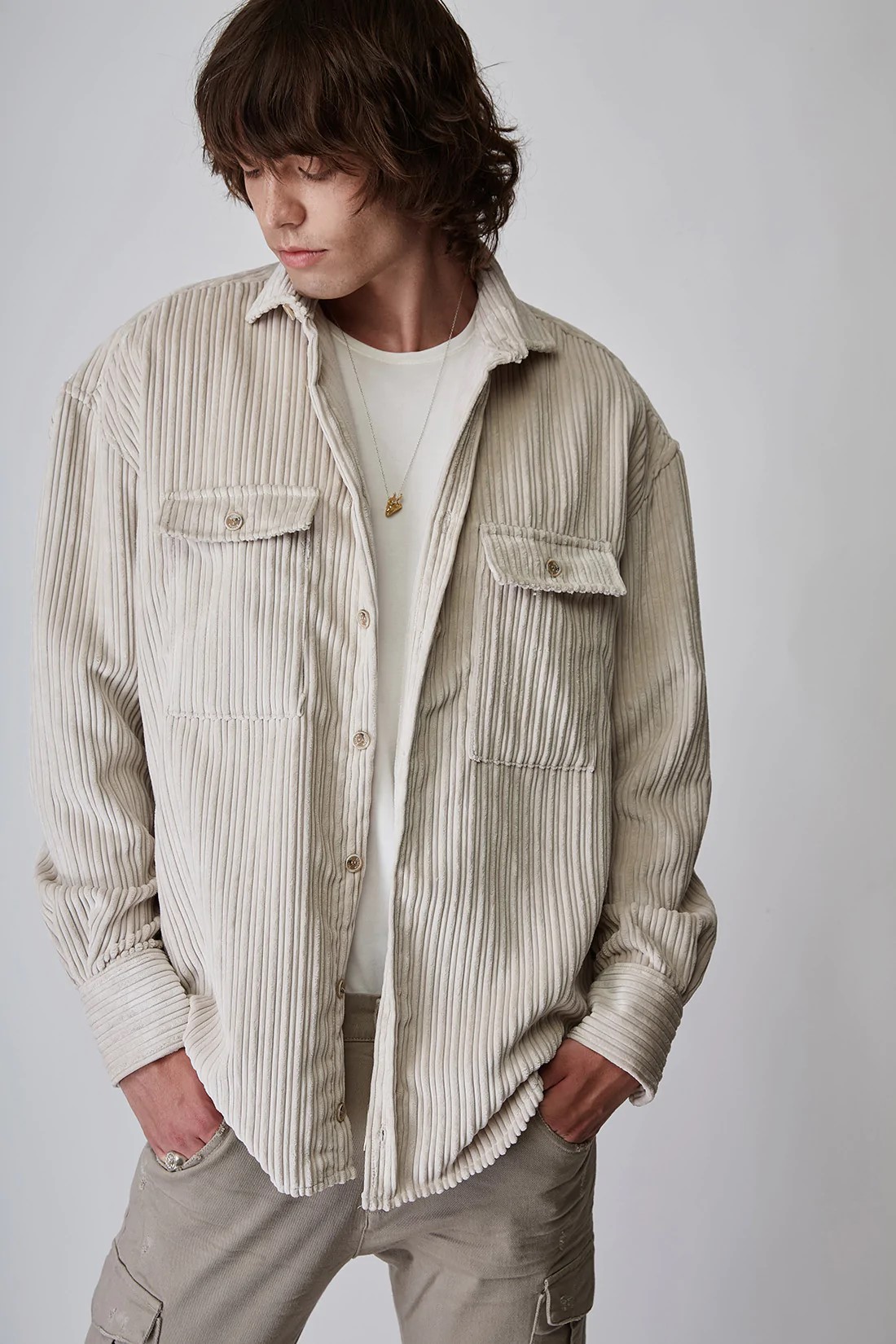STEFAN STONED CORDUROY OVERSHIRT