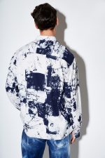 STEFAN ABSTRACT PAINTING STAND UP COLLAR SHIRT - Image 3