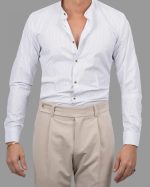 DEZIGN TEXTURED PRINT COLLAR SHIRT