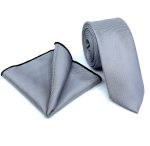 MICRO-PATTERNED TIE WITH HANDKERCHIEF - Image 122