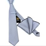 MICRO-PATTERNED TIE WITH HANDKERCHIEF - Image 126