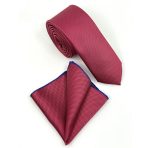 MICRO-PATTERNED TIE WITH HANDKERCHIEF - Image 136