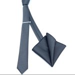 TEXTURED SKINNY TIE WITH HANDKERCHIEF - Image 6