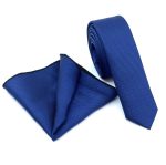 TEXTURED SKINNY TIE WITH HANDKERCHIEF - Image 86
