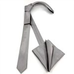 TEXTURED SKINNY TIE WITH HANDKERCHIEF - Image 146