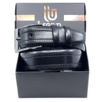 LEATHER BELT WITH MATTE GUNMETAL HARDWARE - Image 4