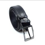 LEATHER BELT WITH MATTE GUNMETAL HARDWARE - Image 6
