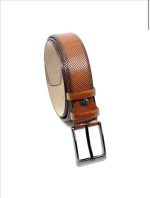 LEATHER BELT WITH MATTE GUNMETAL HARDWARE