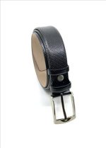 LEATHER BELT WITH MATTE GUNMETAL HARDWARE - Image 2