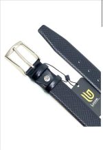 LEATHER BELT WITH MATTE GUNMETAL HARDWARE - Image 3