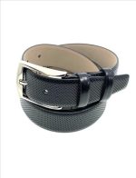LEATHER BELT WITH MATTE GUNMETAL HARDWARE - Image 4