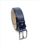 LEATHER BELT WITH MATTE GUNMETAL HARDWARE - Image 5