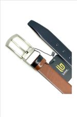 REVERSIBLE LEATHER BELT WITH CONTRAST COLOUR - Image 9