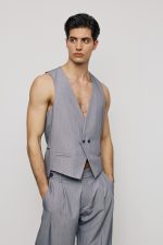 PCOC DOUBLE BREST TEXTURED VESTS