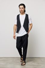 PCOC DOUBLE BREST TEXTURED VESTS - Image 2