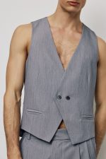 PCOC DOUBLE BREST TEXTURED VESTS - Image 6