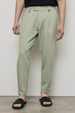 PCOC ELASTIC SLIM FIT PLEATS TROUSERS - Image 4