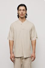 PCOC DEEP V-NECKLINE ONE BUTTON SHIRT