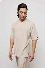 PCOC DEEP V-NECKLINE ONE BUTTON SHIRT - Image 3