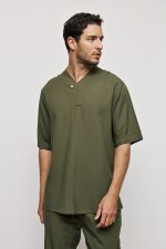 PCOC DEEP V-NECKLINE ONE BUTTON SHIRT - Image 13