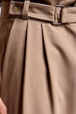 PCOC ELASTIC SLIM FIT PLEATS BELT TROUSERS - Image 3