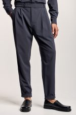 PCOC ELASTIC SLIM FIT PLEATS BELT TROUSERS - Image 6