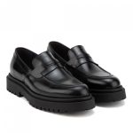 LEATHER TRACK SOLE LOAFERS