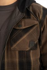 TEXTURED CHECK FLANNEL ZIPPER OVERSHIRT - Image 5