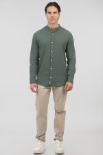 REBASE LINEN STAND-UP COLLAR SHIRT - Image 4