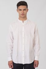REBASE LINEN STAND-UP COLLAR SHIRT - Image 5